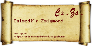 Csiszár Zsigmond névjegykártya