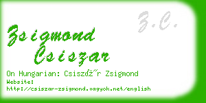 zsigmond csiszar business card